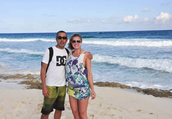 Deliciosa praia na costa leste da ilha de Cozumel, no litotal de Yucatán, no sul do México